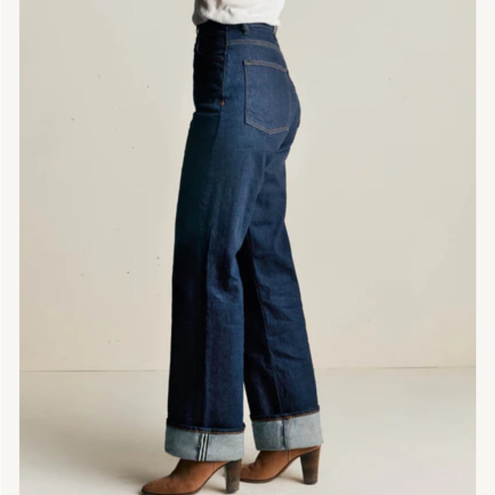 imogene + willie High-Rise Wide-Leg Dark Indigo Jeans